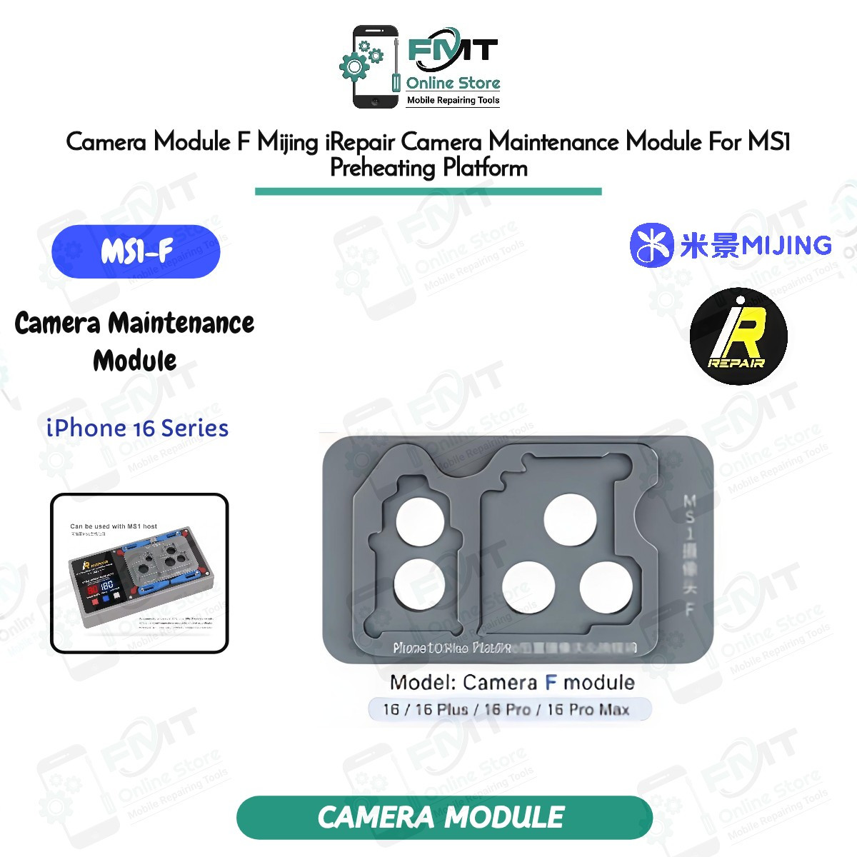 Camera Module F Mijing iRepair iPhone 16 Series Camera Maintenance Module For MS1 Preheating Platform