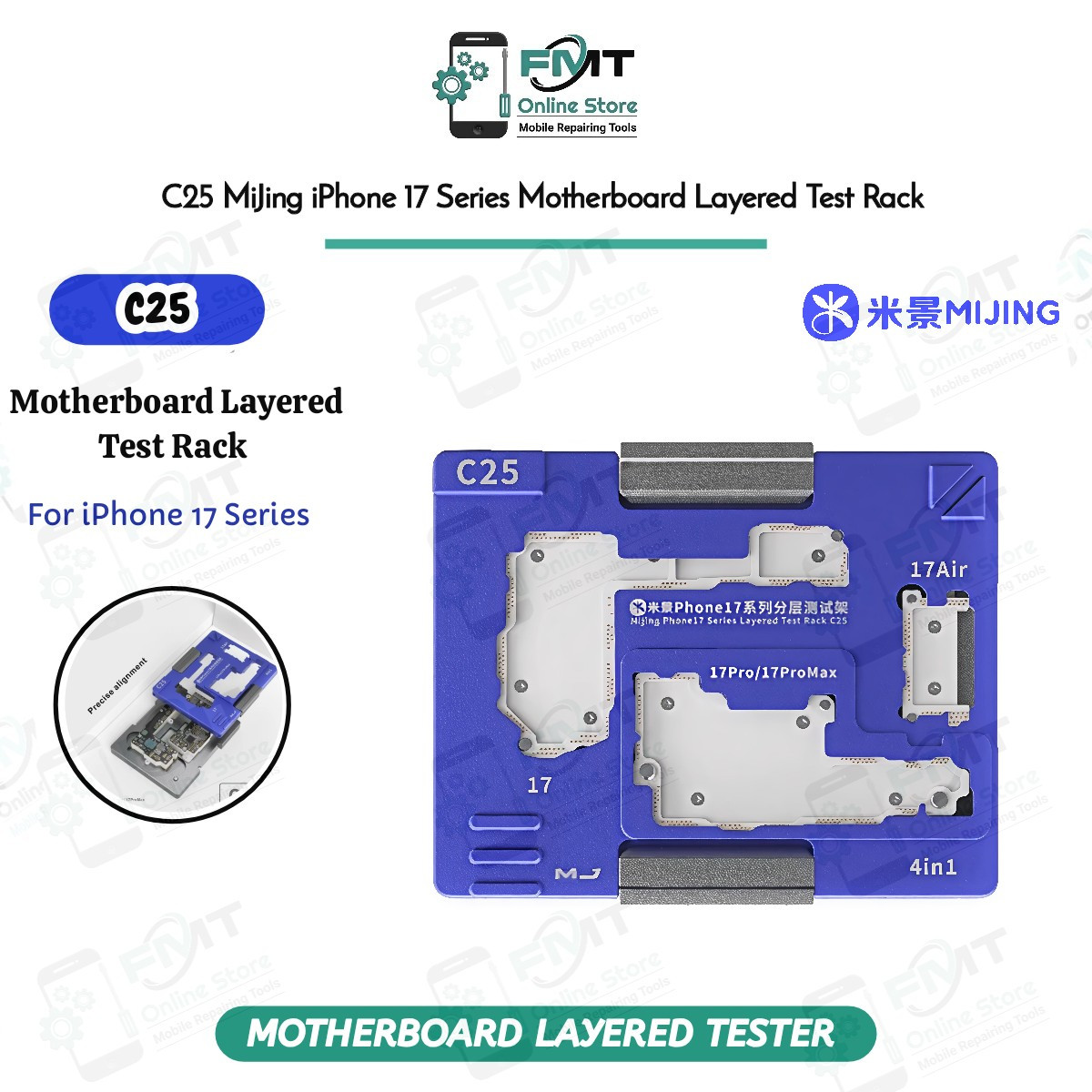C26 MiJing iPhone 17 Series Motherboard Layered Test Rack For iPhone 17, 17Air,17P, 17PM.