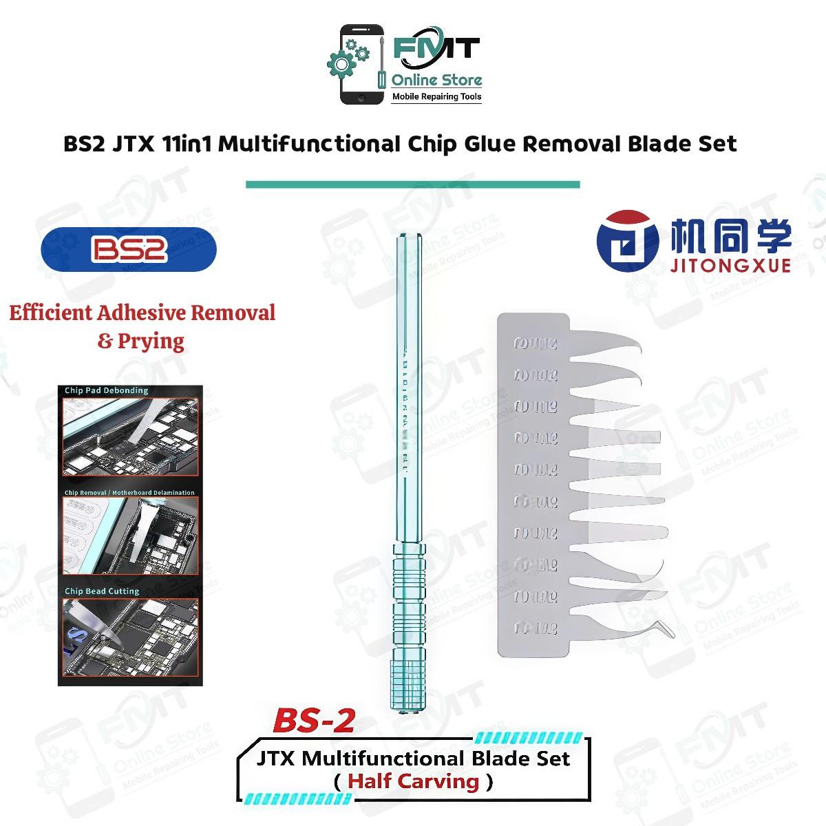 BS2 JTX 11in1 Multifunctional Chip Glue Removal Blade Set
