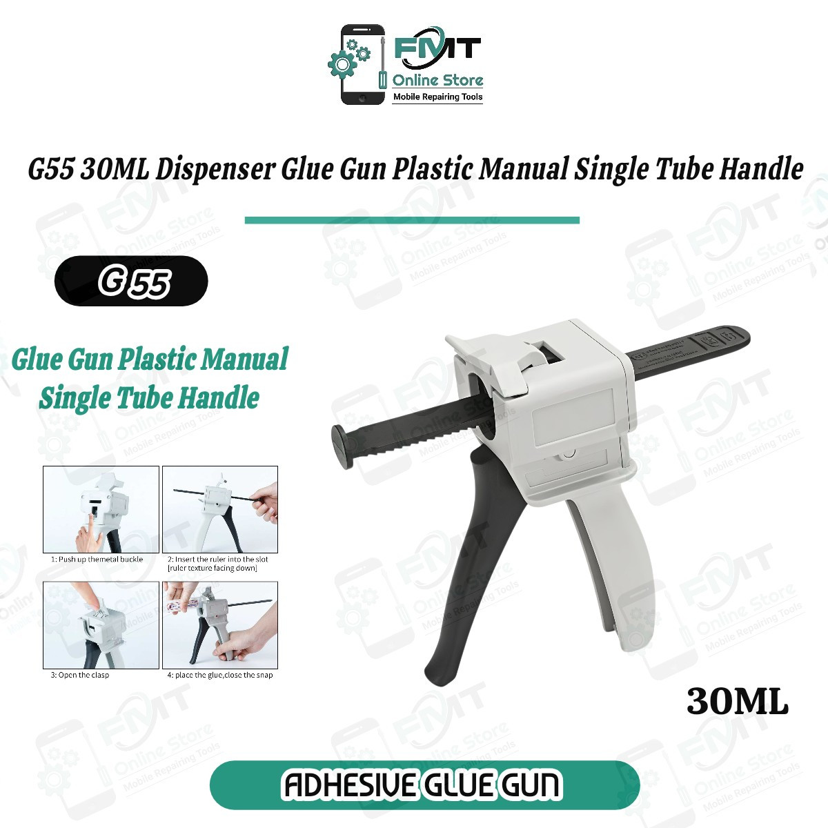 G55 30ml Dispenser Glue Gun Plastic Manual Single Tube Handle