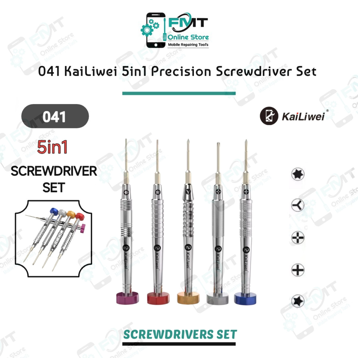 041 KaiLiwei 5in1 Precision Screwdriver Set