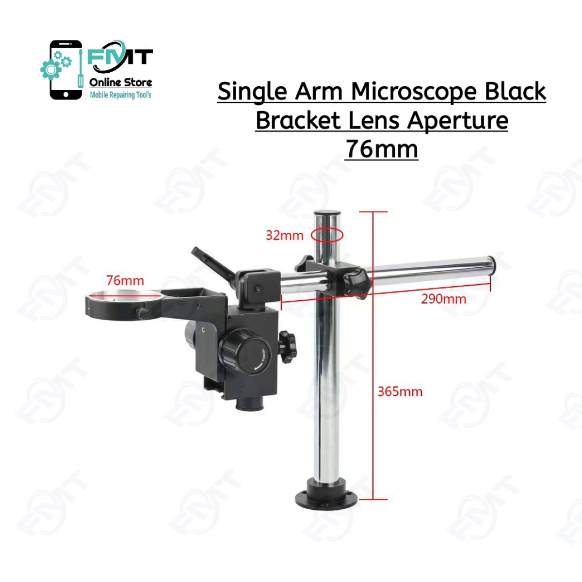 Single Arm Microscope Black Bracket